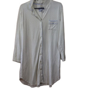 Aria Collection Polka Dot Sleep Shirt Nightgown LG